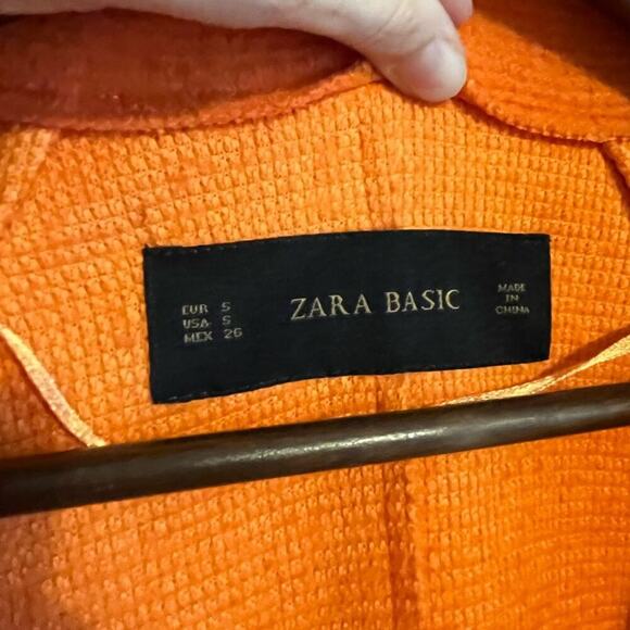 Zara Wool Blend Cocoon Coat Orange Small - Picture 5 of 11